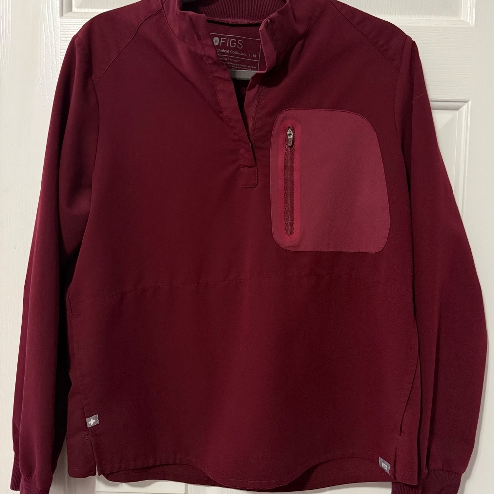 Burgundy Figs long sleeve scrub top